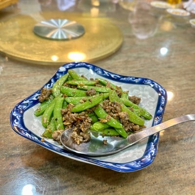 ถั่วหวานผัดหมูหนำเลี๊ยบ