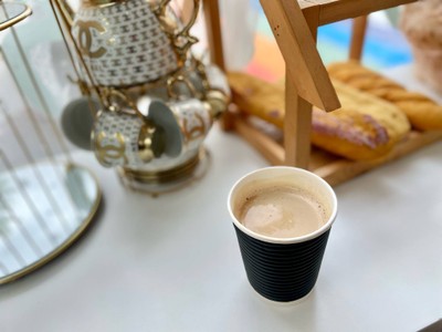 ☕️ Hot Latte. (Price 55 Baht.)