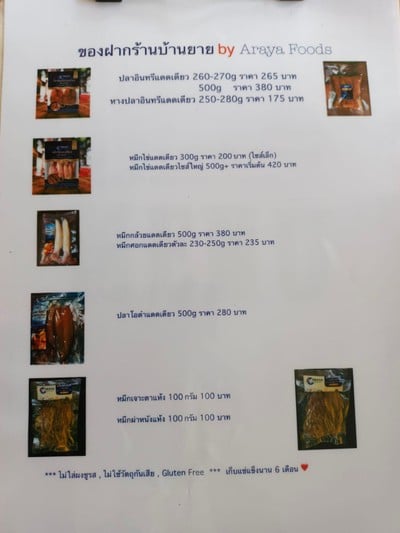 ป้ายราคาหรือสมุดเมนู