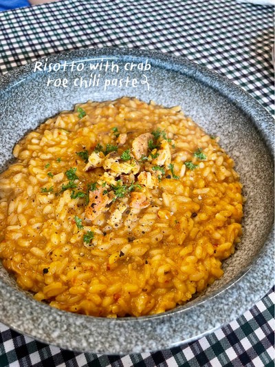 รีซอตโต้น้ำพริกมันไข่ปู