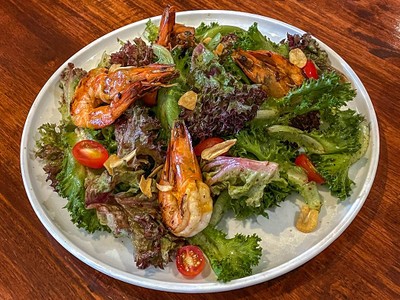 Tia Salad with Grilled Prawn