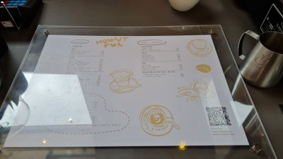 ป้ายราคาหรือสมุดเมนู