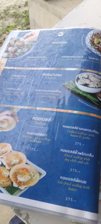 ป้ายราคาหรือสมุดเมนู