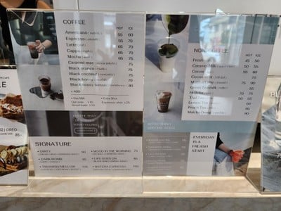 ป้ายราคาหรือสมุดเมนู