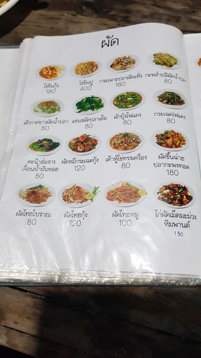 ป้ายราคาหรือสมุดเมนู