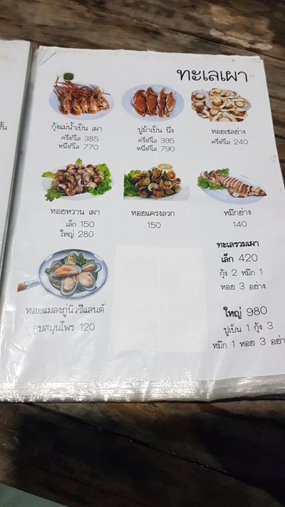 ป้ายราคาหรือสมุดเมนู