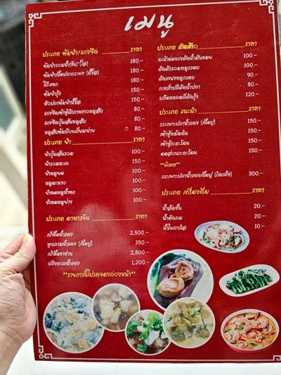 ป้ายราคาหรือสมุดเมนู