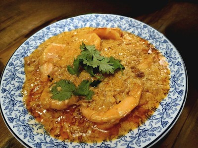 กุ้งผัดมันกุ้งสูตรมหาชัย