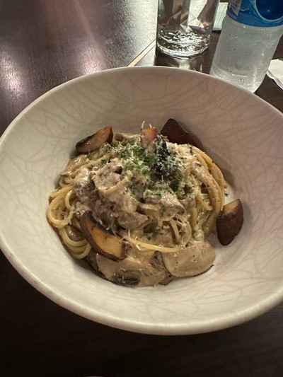 Portobello alfredo pasta