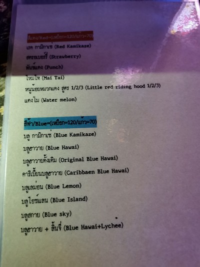 ป้ายราคาหรือสมุดเมนู