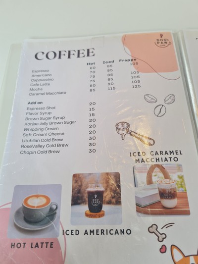 ป้ายราคาหรือสมุดเมนู