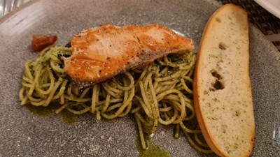 Pesto Sauce With Grill Salmon