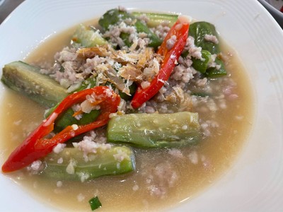 มะเขือม่วงหมูสับปลาเค็ม