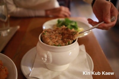 Cheese dumplings in clear soup