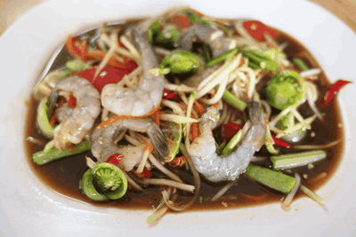 ส้มตำกุ้งสด