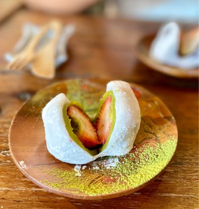 🍮 Green Tea Daifuki. (Price 59 Baht.)