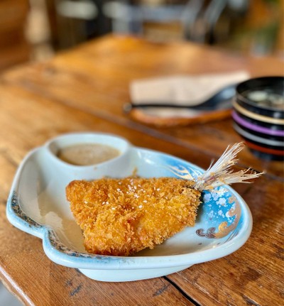 🐟 Fried Aji Fish. (Price 69 Baht.)