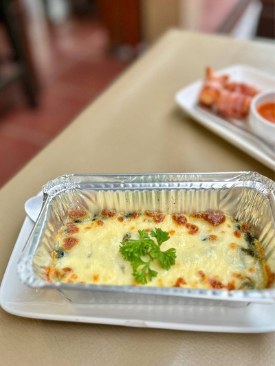 🥬 ผักโขมอบชีส. (ราคา 98 บาท)