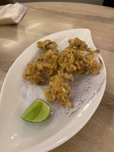 หนวดปลาหมึกทอด