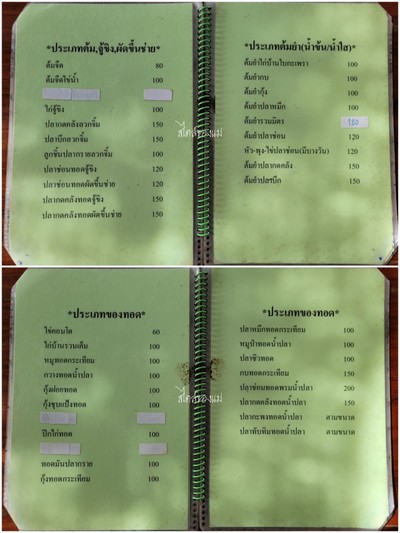 ป้ายราคาหรือสมุดเมนู