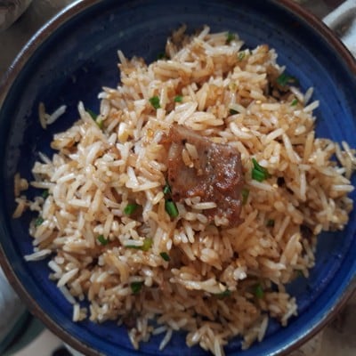 ข้าวผัดหมูหมักสเต็ก