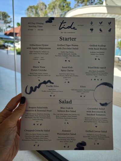 ป้ายราคาหรือสมุดเมนู