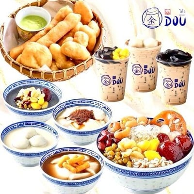 น้ำเต้าหู้ ปาท่องโก๋ DOU' 荳 โต้ว บัวลอยน้ำขิง นมสด เต้าฮวย เต้าทึงน้ำลำไย ซุปงาดำ ขนมปังสังขยา เซ็นทรัลพระราม 2 ชั้น G, Tops Food Hall