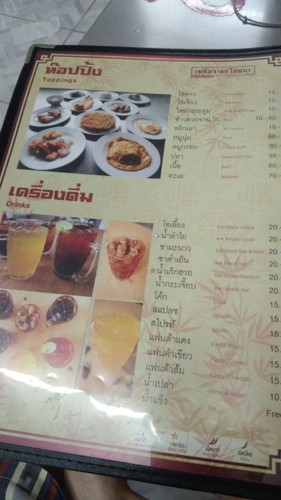 ป้ายราคาหรือสมุดเมนู