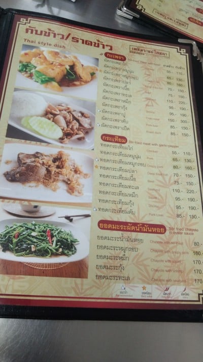 ป้ายราคาหรือสมุดเมนู