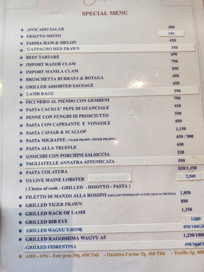 ป้ายราคาหรือสมุดเมนู