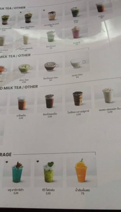 ป้ายราคาหรือสมุดเมนู