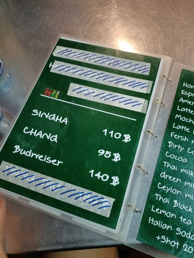 ป้ายราคาหรือสมุดเมนู