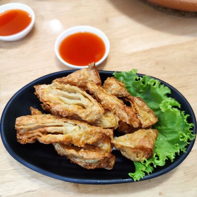 เนื้อปลาม้วนห่อฟองเต้าหู้