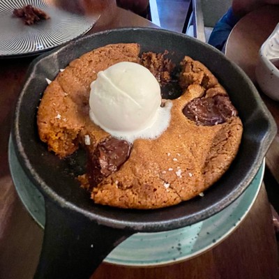 Half Baked Chocolate Cookie with Vanilla Cream