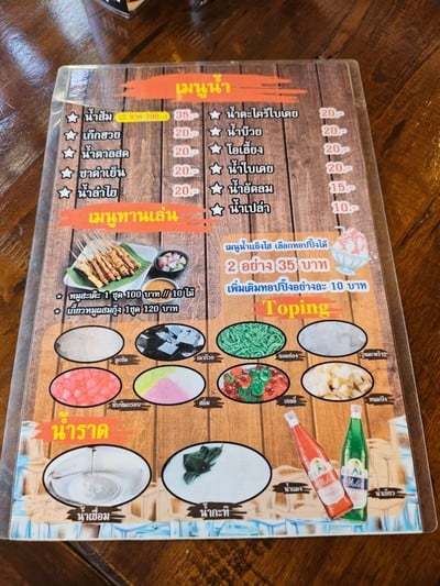 ป้ายราคาหรือสมุดเมนู