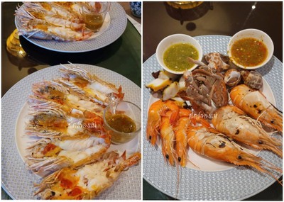 กุ้งเผามันเยิ้ม&ทะเลรวมเผา