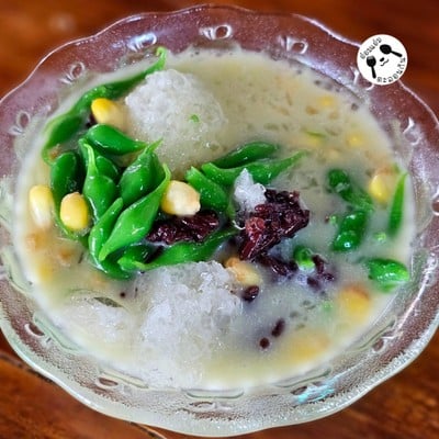 ลุกชิด+ลอดช่อง+ ข้าวเหนี่ยวถั่วดำ(รวมทุกอย่าง)