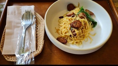 Spaghetti ไส้อั่วพริกกระเทียม