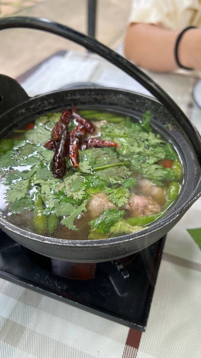 ต้มแซ่บบ๊วยหมูสับ