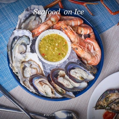 Seafood on Ice อาหารซีฟู้ดสดใหม่จากทะเล จัดเต็มทั้งกุ้ง หอยนางรม หอยแมลงภู่