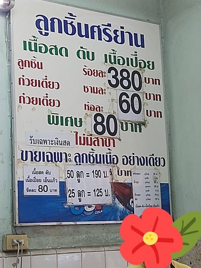 ป้ายราคาหรือสมุดเมนู