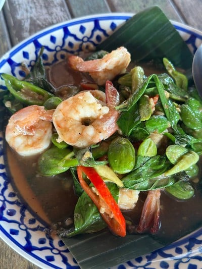 กุ้งผัดสะตอ