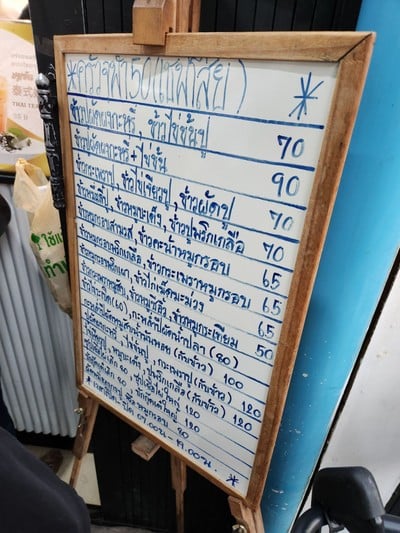 ป้ายราคาหรือสมุดเมนู