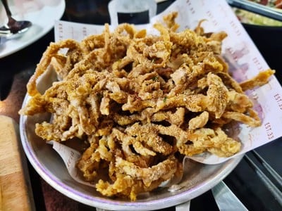 เห็ดสวรรค์โรยข้าวคั่วมอลต์