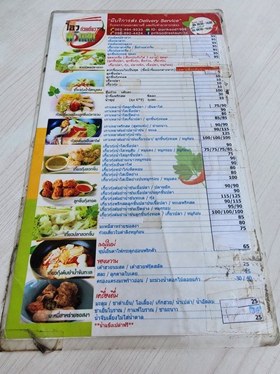 ป้ายราคาหรือสมุดเมนู