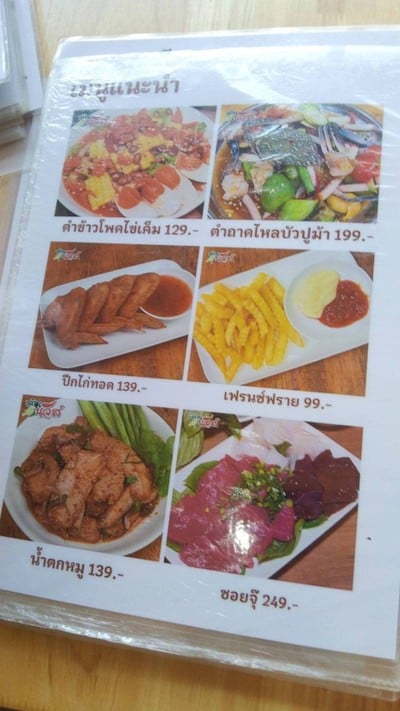 ป้ายราคาหรือสมุดเมนู