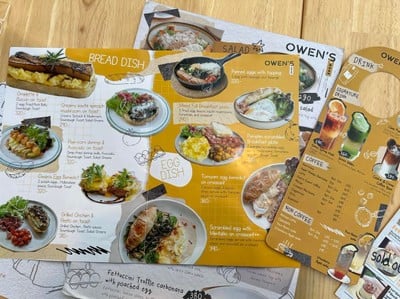 ป้ายราคาหรือสมุดเมนู