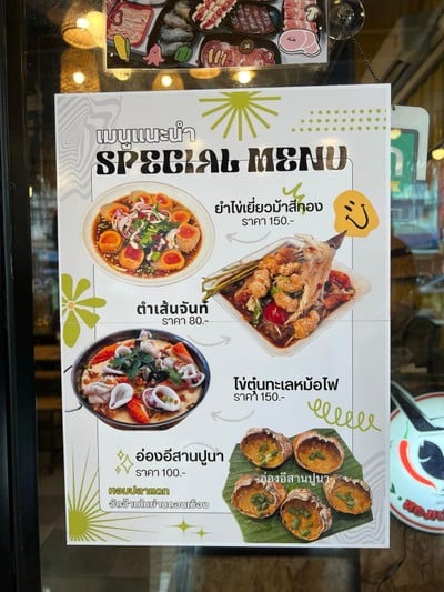 ป้ายราคาหรือสมุดเมนู