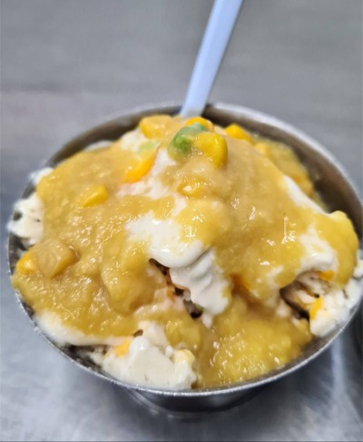 ไอศกรีมไข่แข็ง+ซุปข้าวโพด