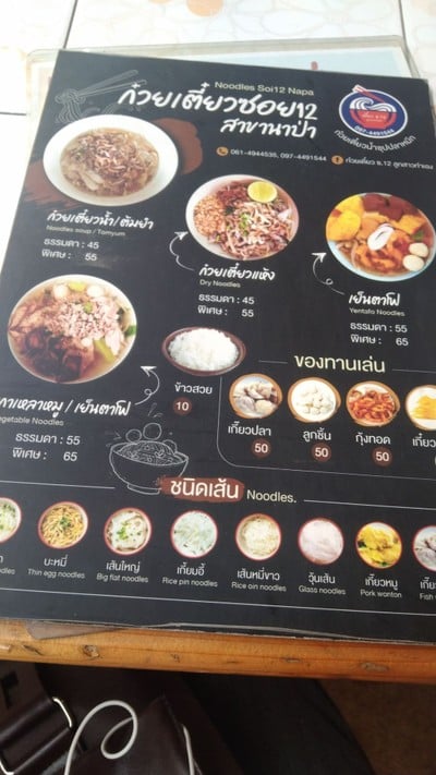 ป้ายราคาหรือสมุดเมนู